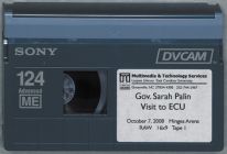 Gov. Sarah Palin Visit to ECU tape 1